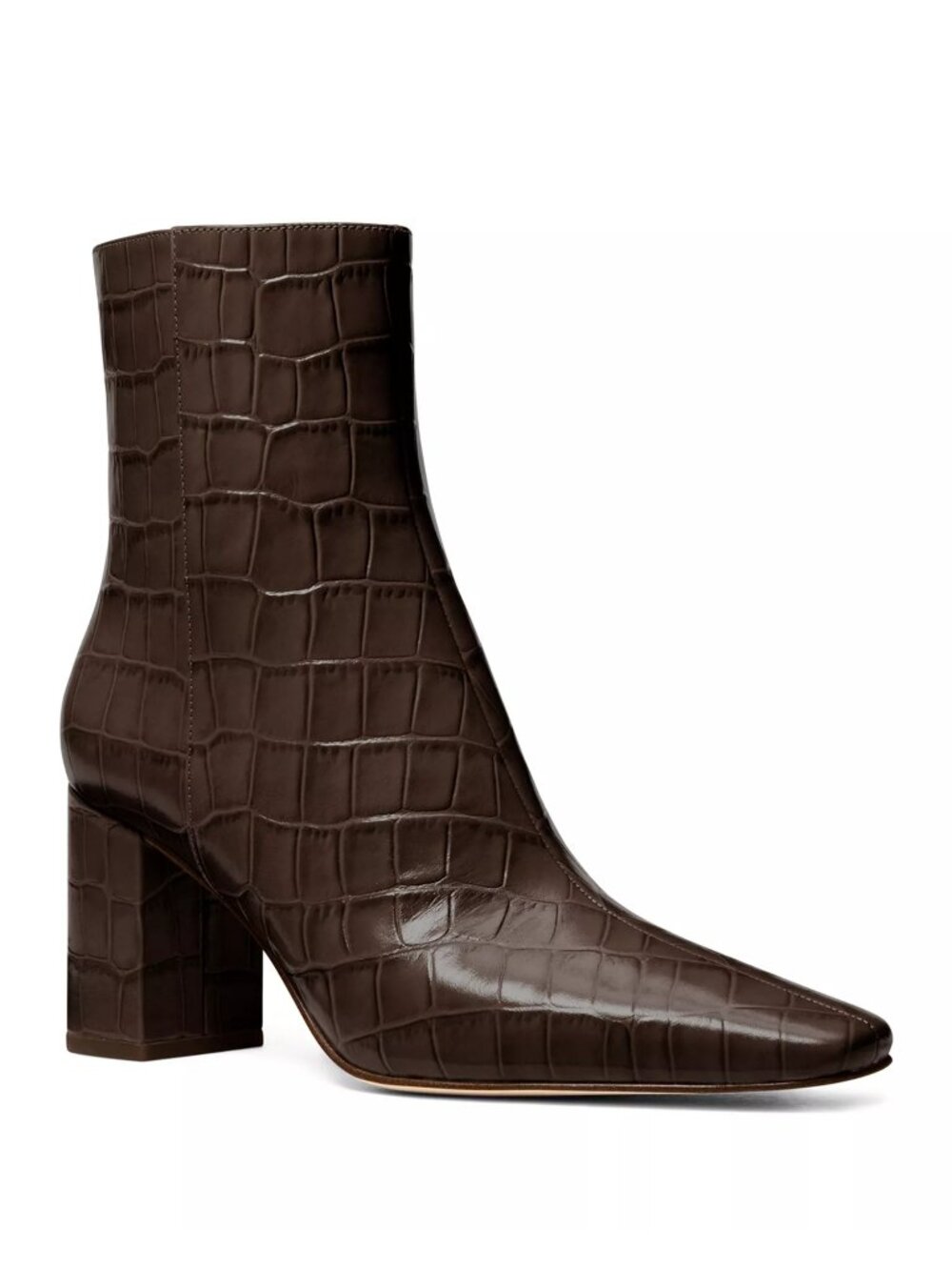 NWB Michael Michael Kors Elise Embossed Leather Bootie Chocolate Size 8